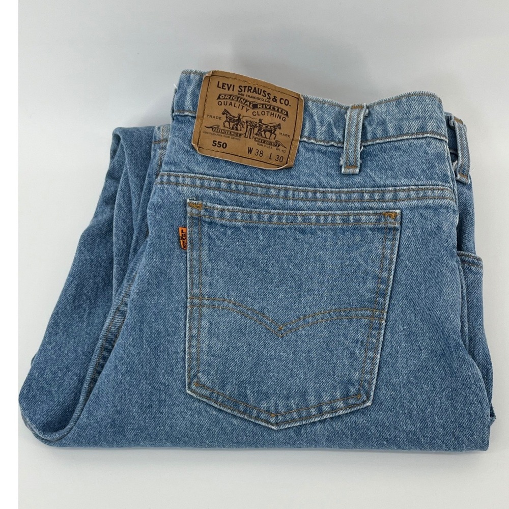 Levi's 550 Jeans Mens 38x30 Blue Orange Tab Relaxed Tapered Made in USA 03-92